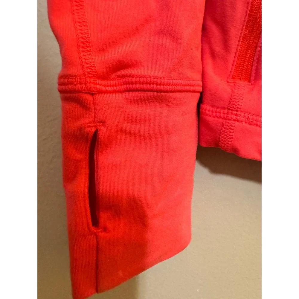 GapFit Womens Full Zip Athletic Jacket Coral Pink Thumbholes Size S